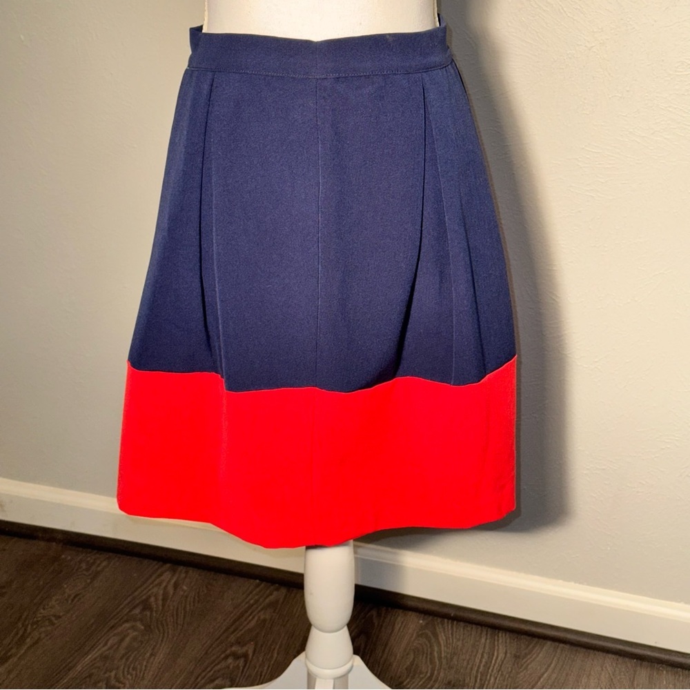 *3 for $15* Lilly White Skirt A-Line Blue and‎ Coral Pleated